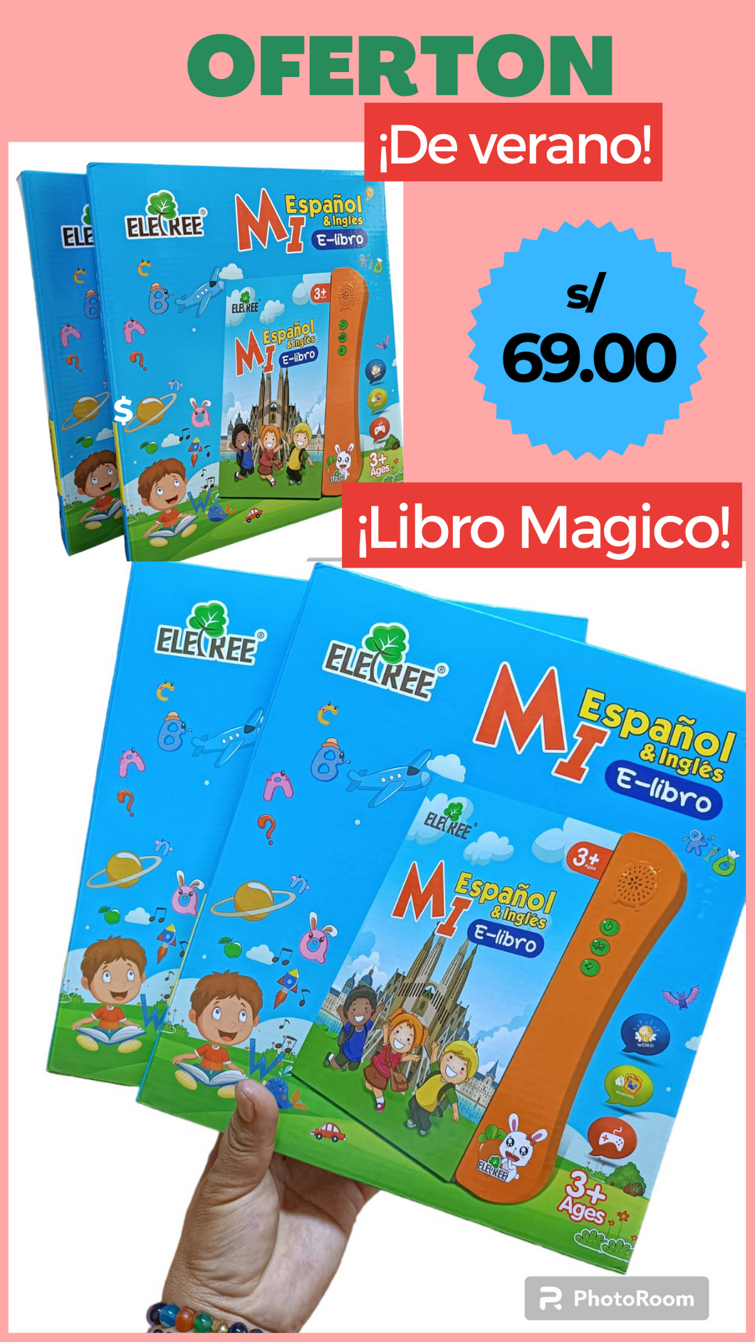 LIBRO MÁGICO INTERACTIVO ESPAÑOL INGLES, SOLO POR HOY  30% DSCTO