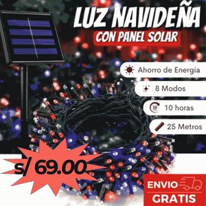 Luces Led Navidad con panel solar.