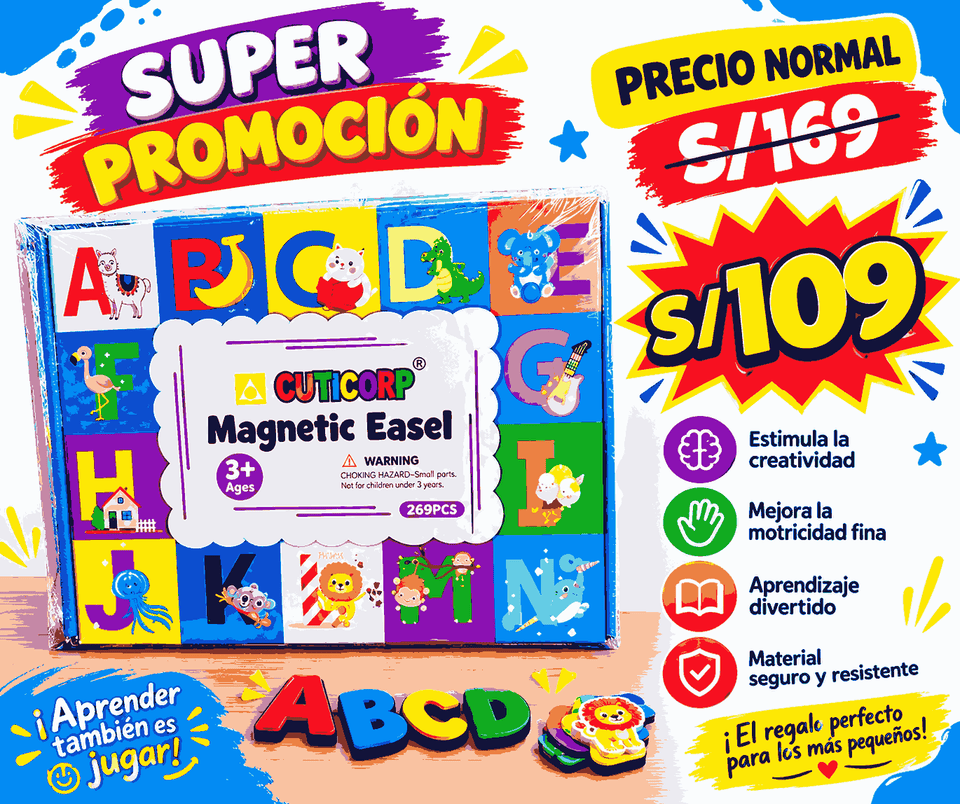 Pizarra Magnética ABC Grande de 259 letras